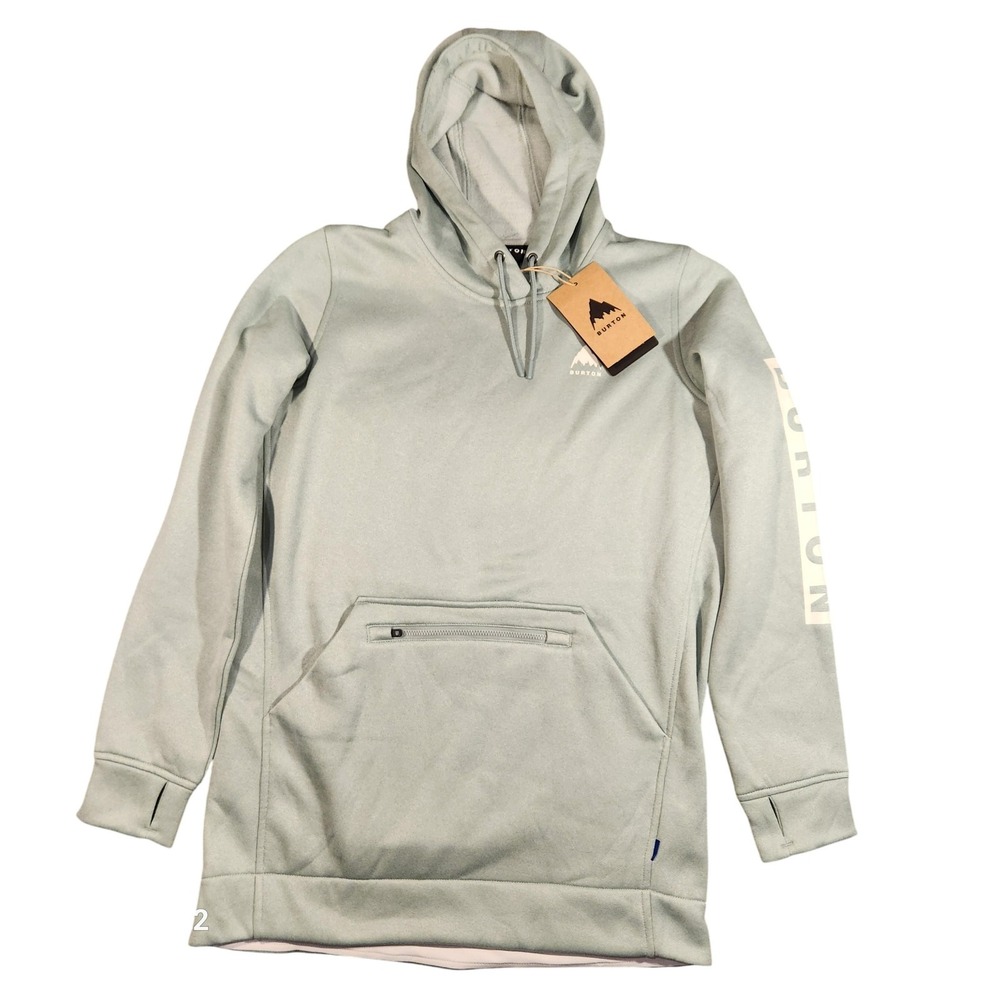 Burton Hoodie Womens Small Petrol Green Heather Oak Long Pullover Fleece 20840